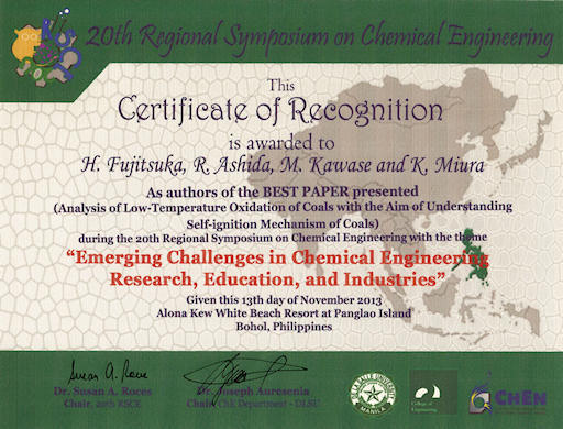 RSCE 2013 Best Paper Award